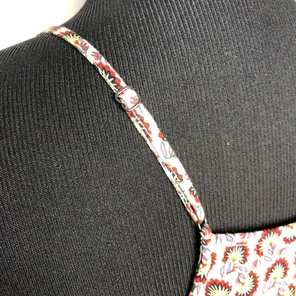 Cabi Poem cream red racerback sleeveless top size Medium #5737